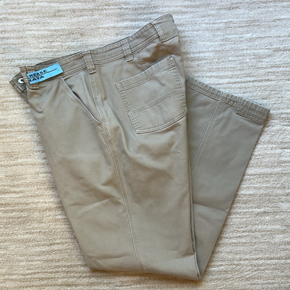 Duluth Flex Fire Hose Standard Fit Foreman Pants Khaki Size 38” x 34” Item 23723